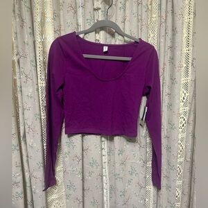 Nordstrom BP Long Sleeve Purple Crop Size Medium‎ NWT